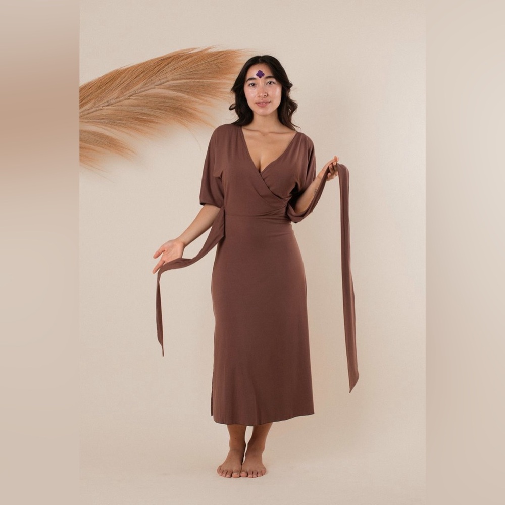 (Sold out online) Hitomi x Komorebi Collection: Cariño dress in chocolate